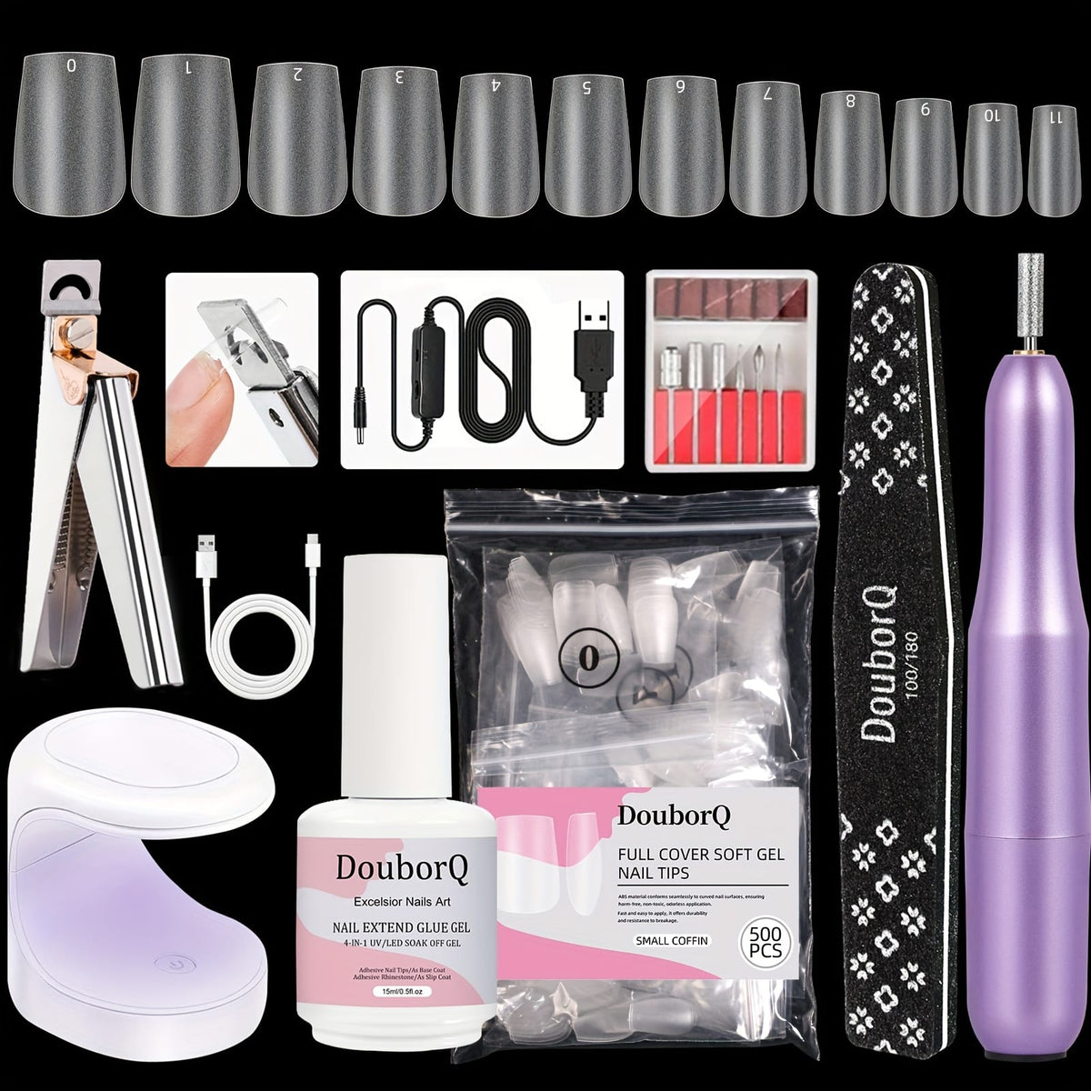 KissICON V31 KissIcon Coffin Nail Tips Gel X Kit -