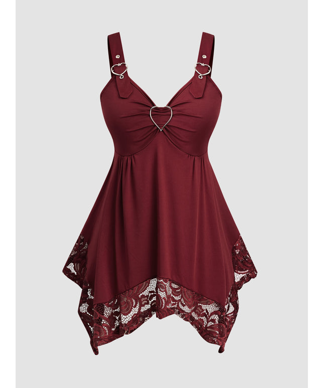 KissICON Valentine's Day Large Size Women's Top, Love Asymmetrical