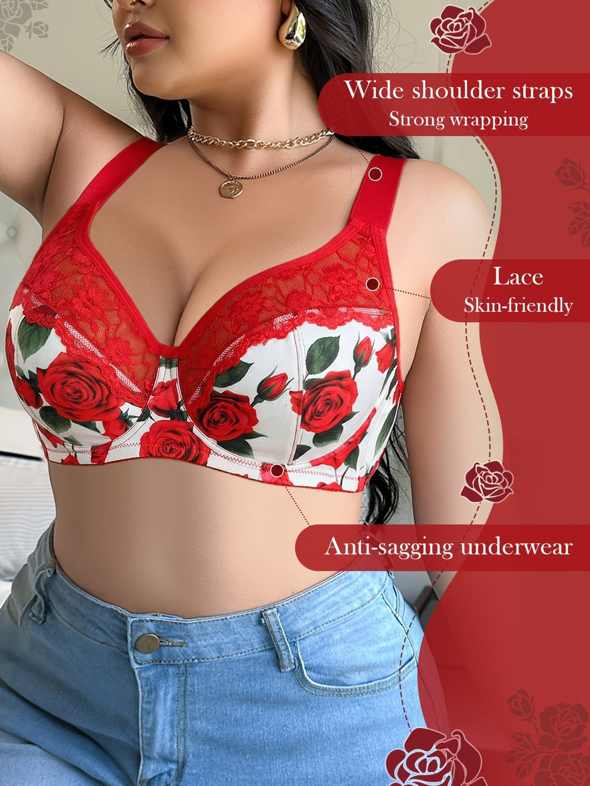 KissICON Valentine's Day Plus-size Women's Lingerie – Rose