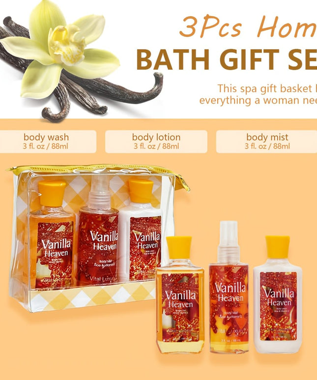 KissICON Vanilla Vanilla Bath Body Set – Deep Cleanse Moisturize