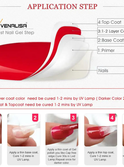 KissICON Venalisa Nail Gel Polish Kit Functional Gel No-acid