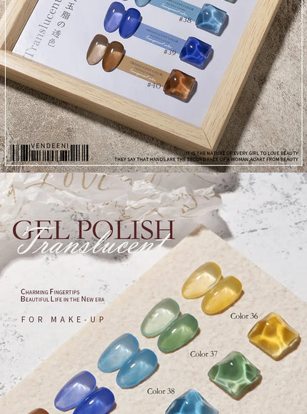 KissICON Vendeeni 40 Colors Translucent Gel Nail Polish Nude