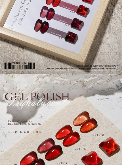 KissICON Vendeeni 40 Colors Translucent Gel Nail Polish Nude