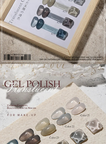 KissICON Vendeeni 40 Colors Translucent Gel Nail Polish Nude
