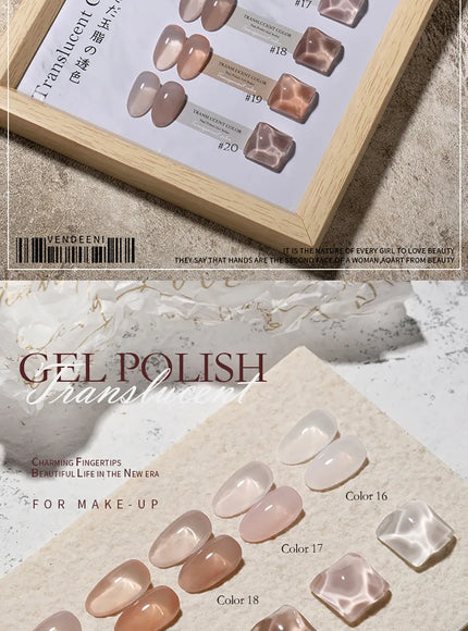 KissICON Vendeeni 40 Colors Translucent Gel Nail Polish Nude