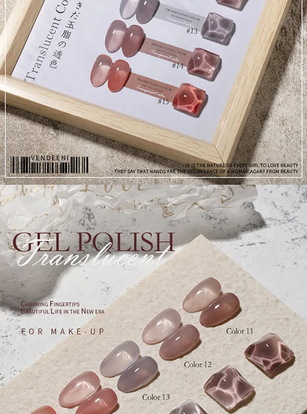 KissICON Vendeeni 40 Colors Translucent Gel Nail Polish Nude