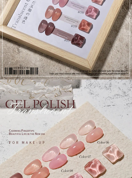 KissICON Vendeeni 40 Colors Translucent Gel Nail Polish Nude