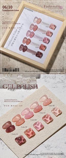 KissICON Vendeeni 40 Colors Translucent Gel Nail Polish Nude