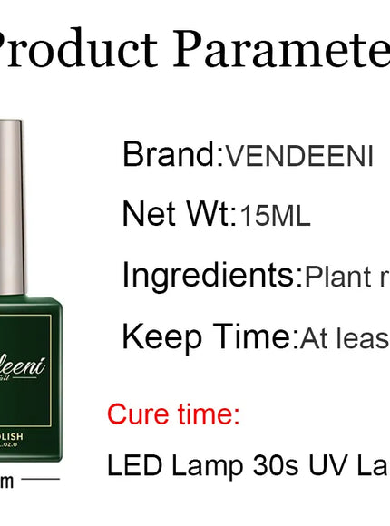 KissICON Vendeeni 40 Colors Translucent Gel Nail Polish Nude