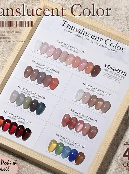 KissICON Vendeeni 40 Colors Translucent Gel Nail Polish Nude