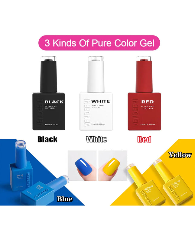 KissICON Vendeeni Gel Polish 15ml Soak Off UV LED