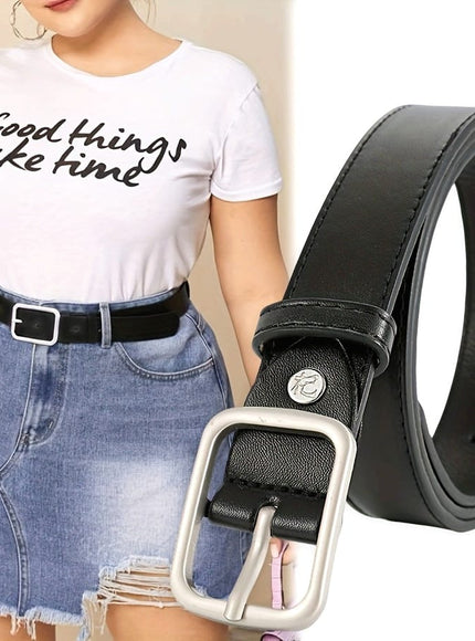 jkthpu-45 Versatile Square Buckle PU Belt Jeans to Dresses