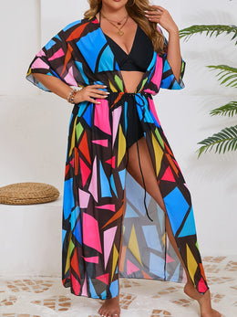 KissICON Vibrant Color Block Kimono Coverup – Chic Curve