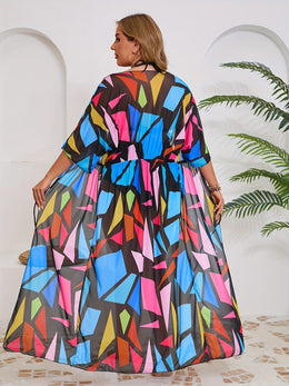 KissICON Vibrant Color Block Kimono Coverup – Chic Curve