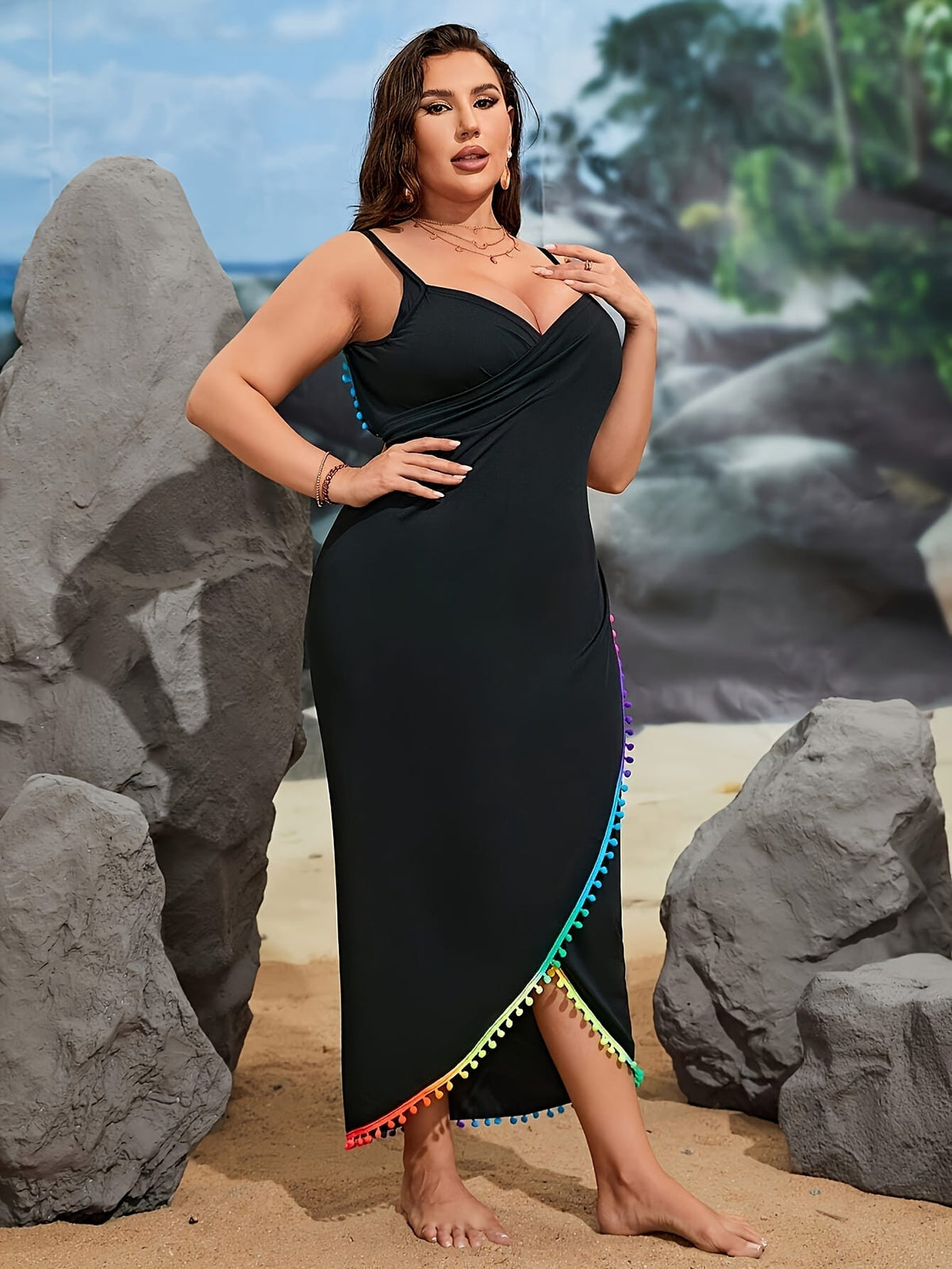 KissICON Vibrant Green Curve Bohemian Lace Beach Coverup – Wrap