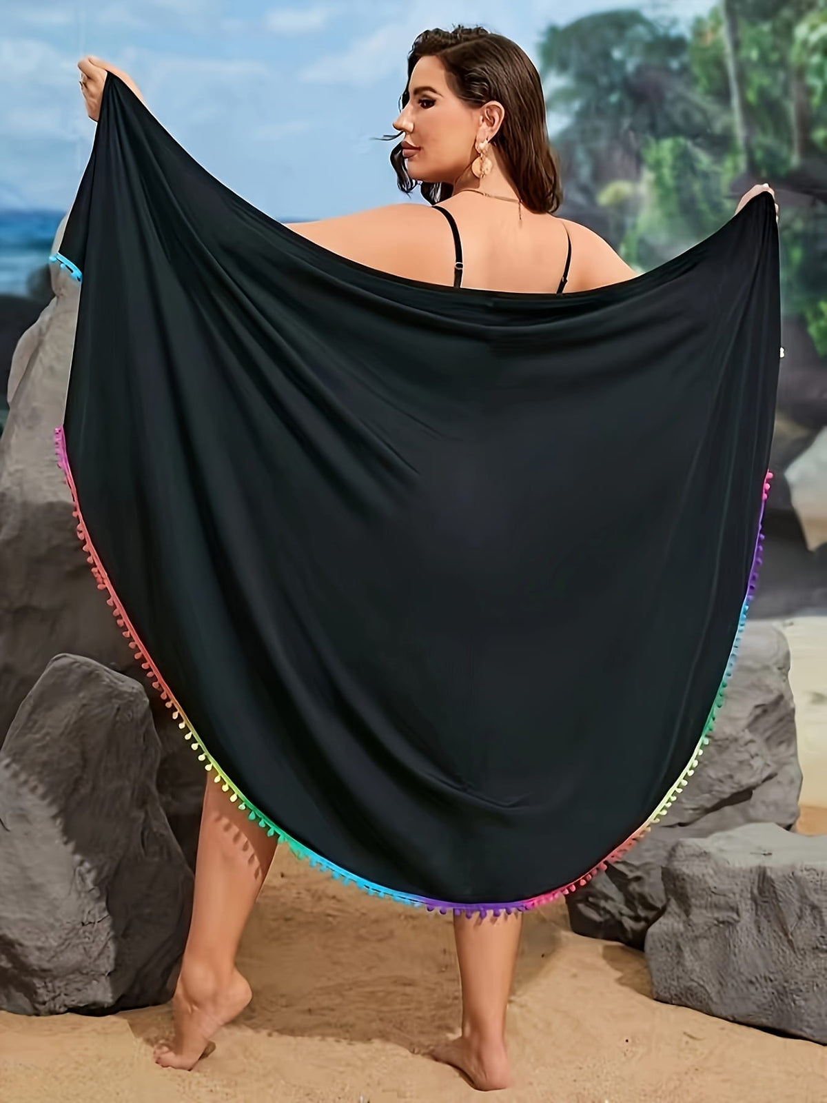 KissICON Vibrant Green Curve Bohemian Lace Beach Coverup – Wrap
