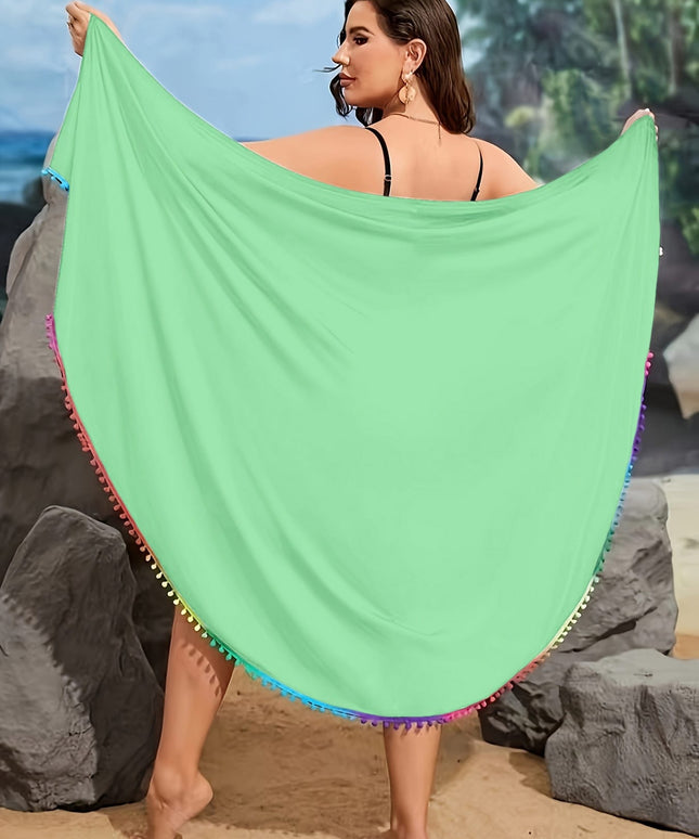 KissICON Vibrant Green Curve Bohemian Lace Beach Coverup – Wrap