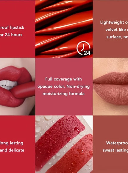 KissICON Vibrant Velvet Matte Lipstick Set – Waterproof Nonstaining