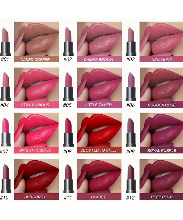 KissICON Vibrant Velvet Matte Lipstick Set – Waterproof Nonstaining