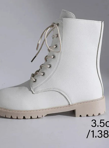 KissICON Vintage Brown Pu Leather Boots for Women Spring