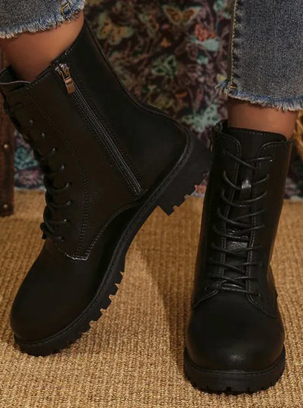 KissICON Vintage Brown Pu Leather Boots for Women Spring