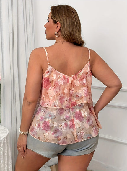 KissICON Vintage Floral A-Line Cami Top for Women -