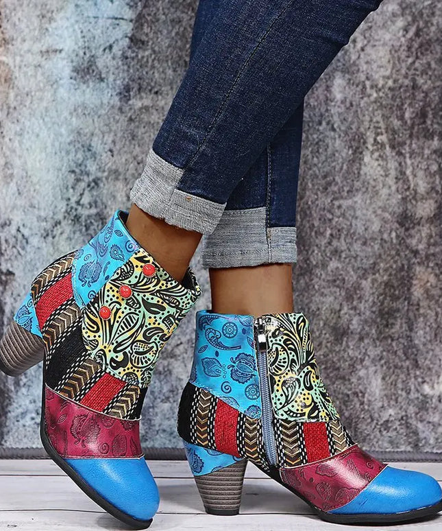 KissICON Vintage Leather Women Boots Bohemian New Female Retro