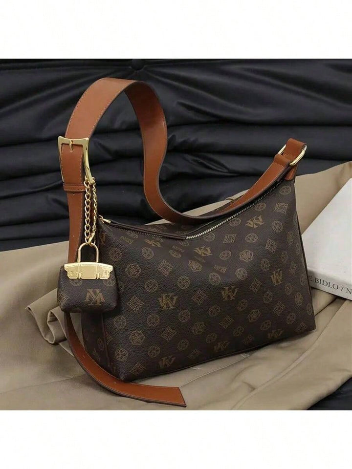 Vintage Monogram Shoulder Tote – Elegant Designer Mini