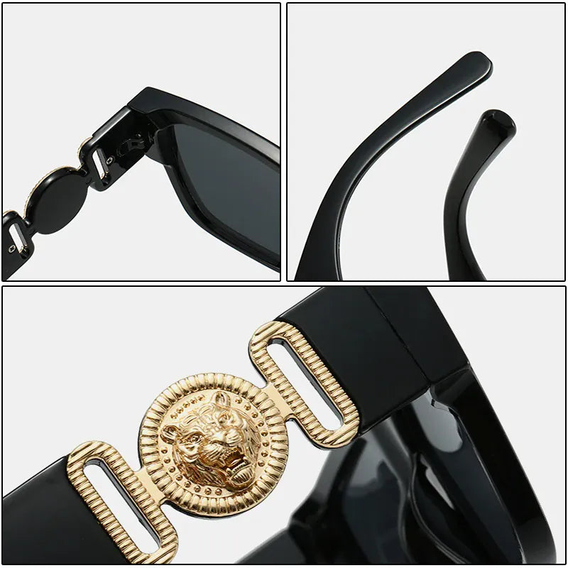 Dropshipman Vintage Square Leopard Sunglasses