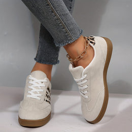 jkthpu-45 Shoes Vintage Stripe Lace-Up Flat Trainers – Women's