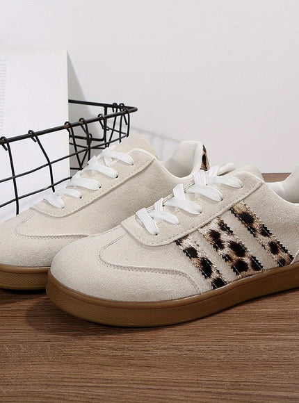 jkthpu-45 Shoes Vintage Stripe Lace-Up Flat Trainers – Women's