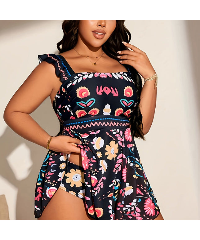KissICON Violet Blue / UK 16 Curve Tankini – Beachwear Twopiece