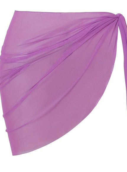 KissICON Violet / One-size Sheer Beach Wrap Skirt – Elegant Poolside Vacation