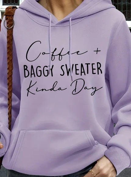 jkthpu-45 Violet / UK 16 Women'S Plus Size "Coffee + Baggy Sweater Kinda