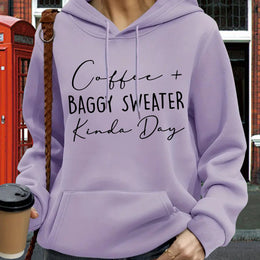 jkthpu-45 Violet / UK 16 Women'S Plus Size "Coffee + Baggy Sweater Kinda