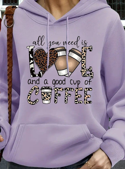 jkthpu-45 Violet / UK 16 Women'S Plus Size Hoodie with "All You Need