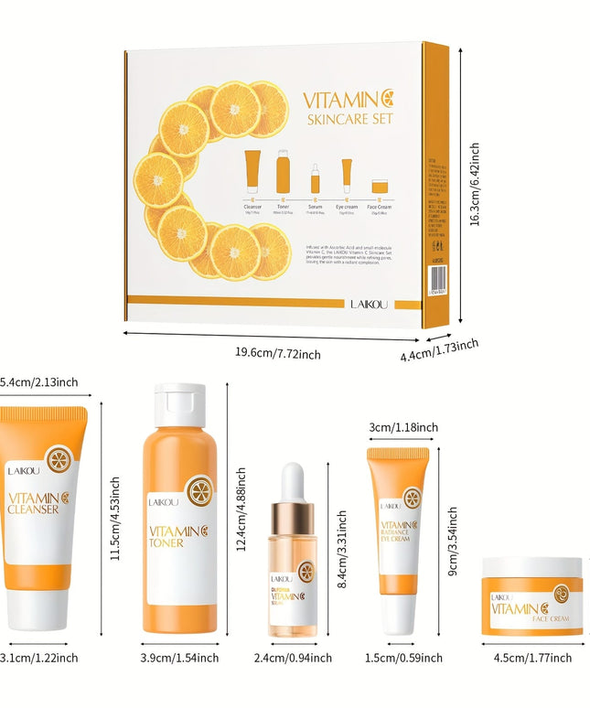 KissICON Vitamin C Skincare Set Laikou Vitamin C Brightening Skincare Gift Set