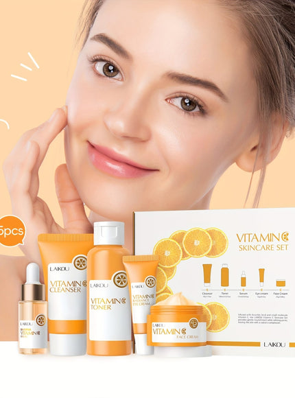 KissICON Vitamin C Skincare Set Laikou Vitamin C Brightening Skincare Gift Set