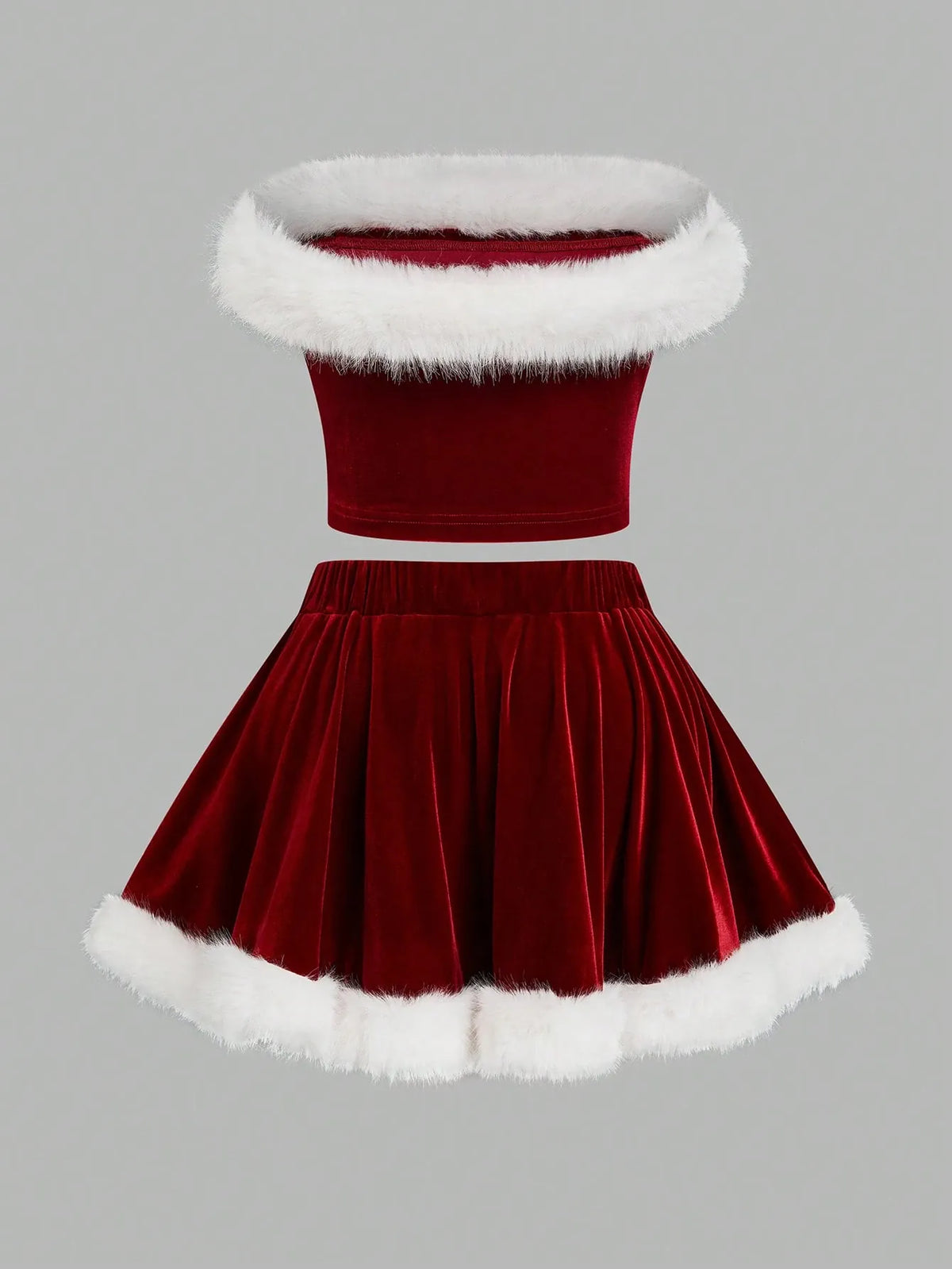 KissICON Viva Relle Curve Sleeveless Christmas Party 2 Pieces Set