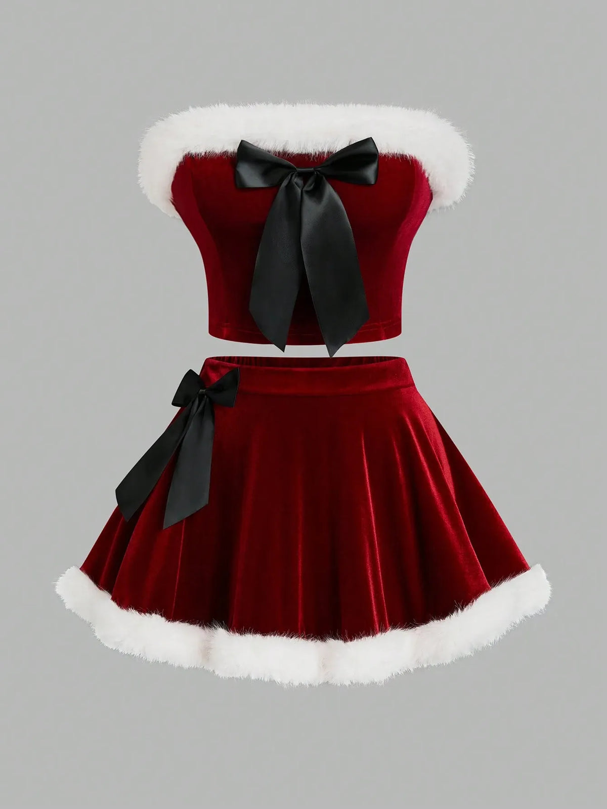 KissICON Viva Relle Curve Sleeveless Christmas Party 2 Pieces Set