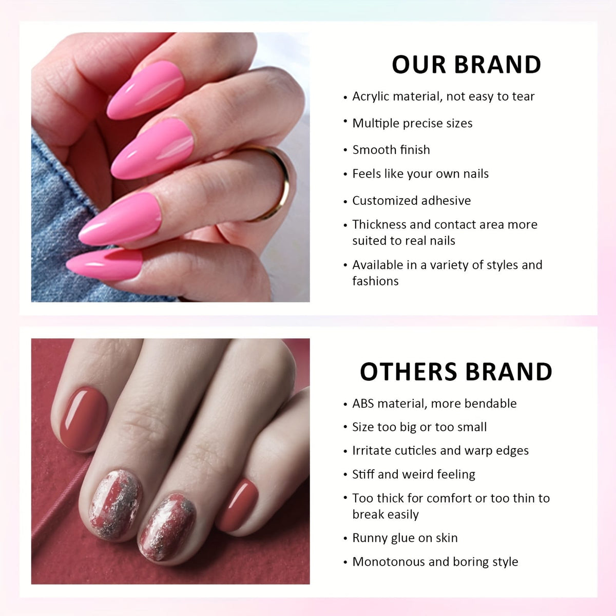 KissICON W013001DP24 KissIcon Shining Nails Almond Press 24 Colors -