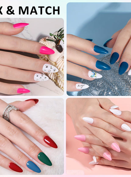 KissICON W013001DP24 KissIcon Shining Nails Almond Press 24 Colors -