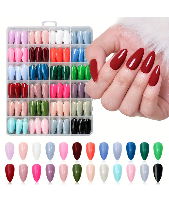 KissICON W013001DP24 KissIcon Shining Nails Almond Press 24 Colors -