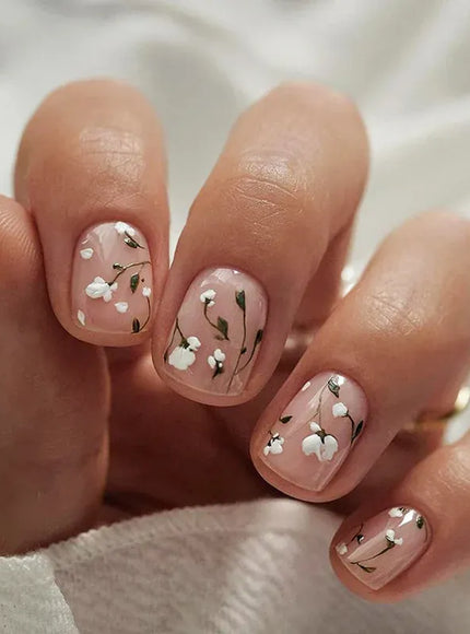 KissICON W1567 KissIcon Flower Short Brown Full Cover Nails -