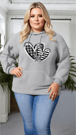 KissICON Waffle Knit Heart Hoodie