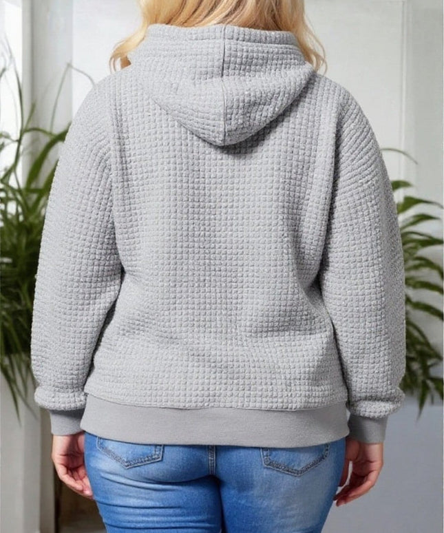 KissICON Waffle Knit Heart Hoodie