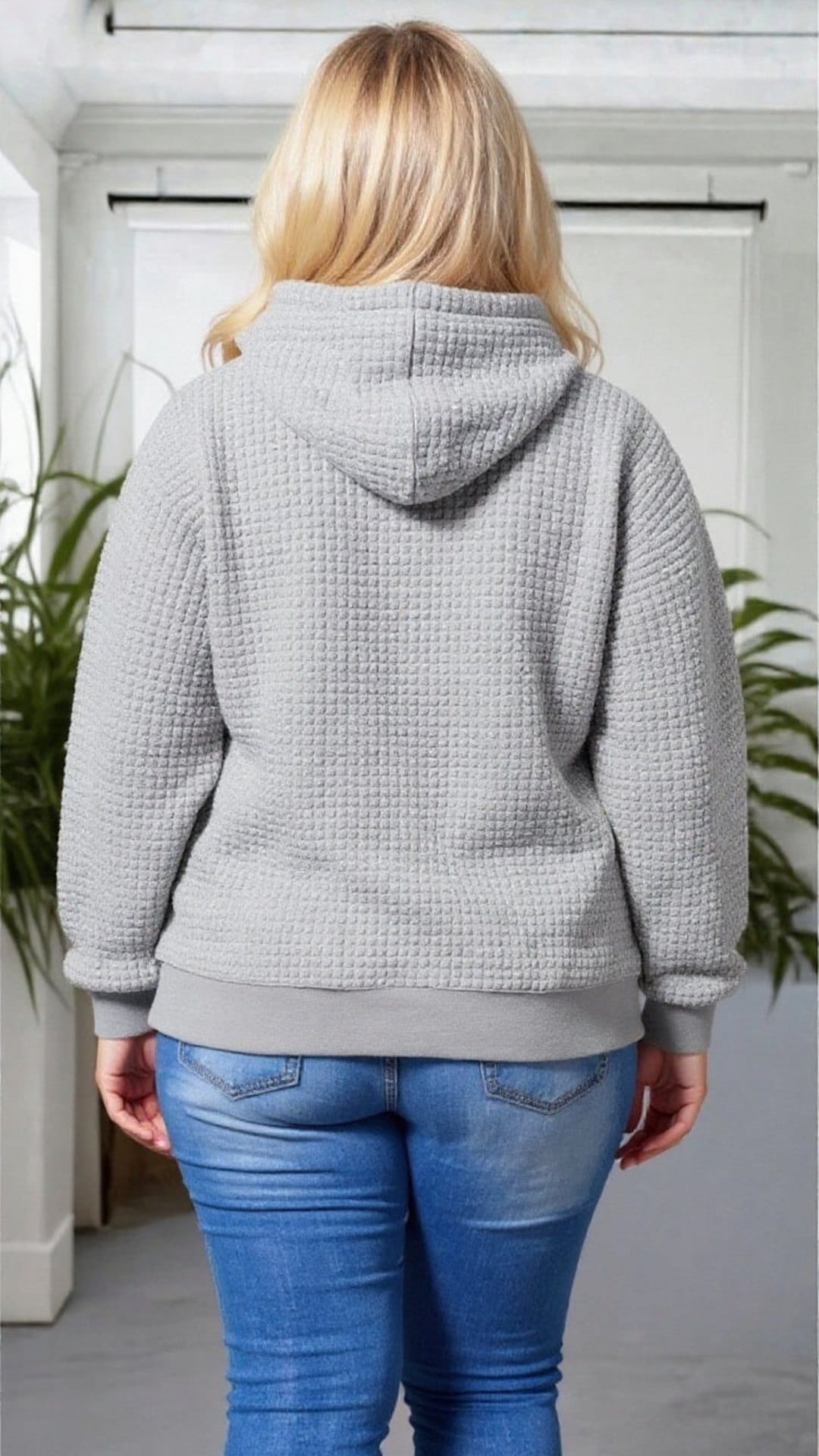 KissICON Waffle Knit Heart Hoodie