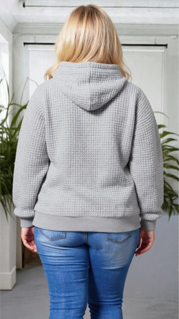 KissICON Waffle Knit Heart Hoodie