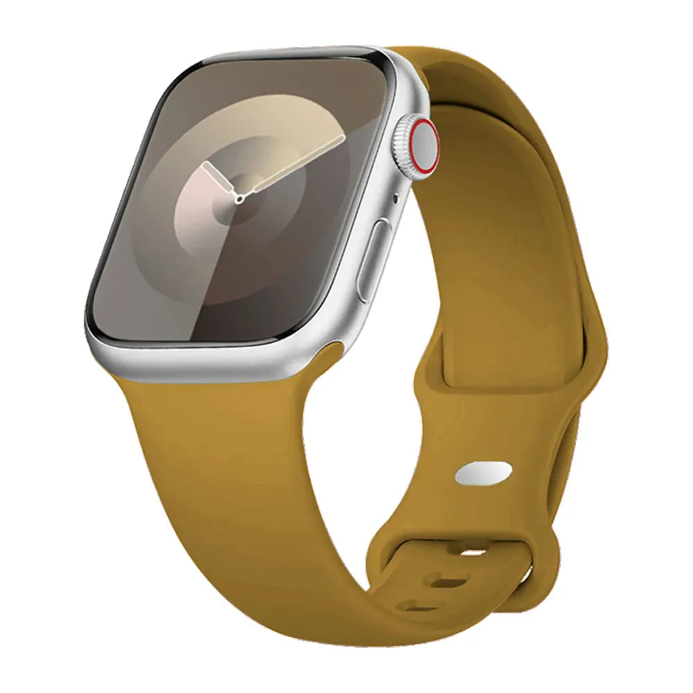 KissICON Walnut / China Mainland / 40 41 42(S11-10) S-M Silicone Strap For Apple Watch Bands 40mm 44mm 46mm 45mm 41mm 49mm 42 Correa Bracelet iWatch series ultra3 2 7 8 9 se 10 11 band