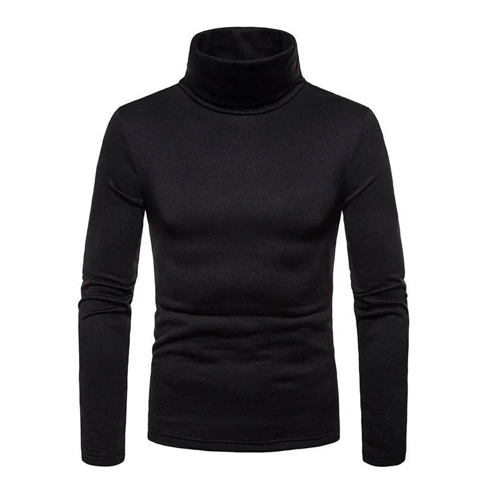 KissICON Warm Slim Fit Mens Turtleneck Thermal Long Sleeve Pullover